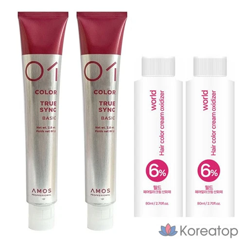 Краска для волос Amos Colorgenic True Sync, оттенок 10.2, 80 мл + окислитель, 2 шт.