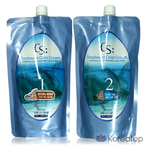 [Wish] Крем-краситель для кальмаров CS Treatment 1 + 2 500 мл, натуральный коричневый, 1 шт