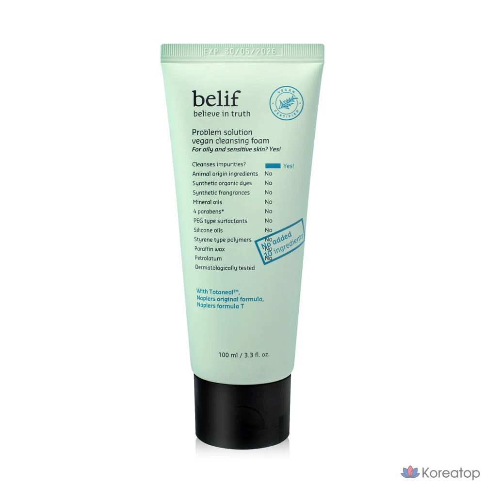 Пенка для умывания Belif Problem Solution Vegan Mild Acidic Cleansing Foam, 100 мл, 1 шт.