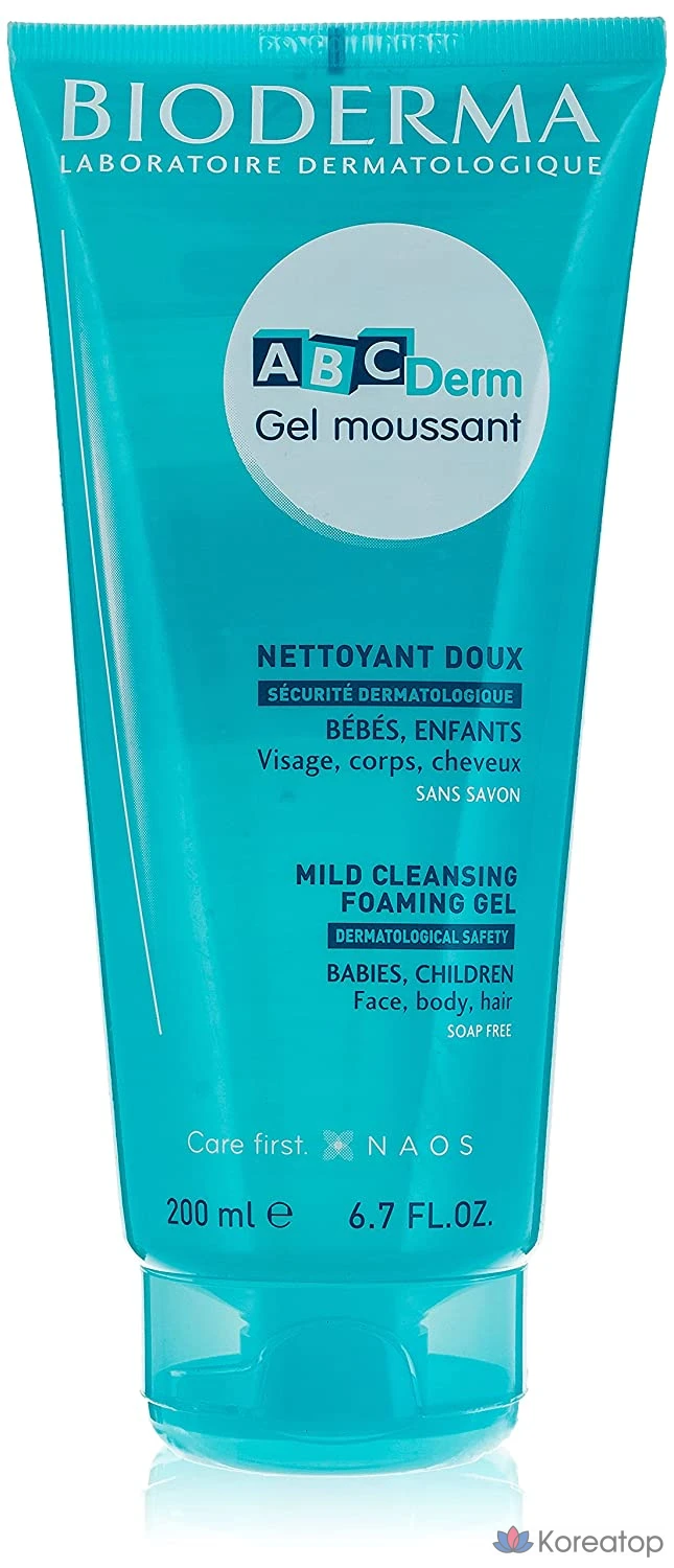Крем Bioderma ABC. Мягкая пенка для умывания Bioderma ABC. Мягкое очищающее средство для лица, тела и волос, для младенцев и детей младшего возраста, 200 мл, 1 шт.