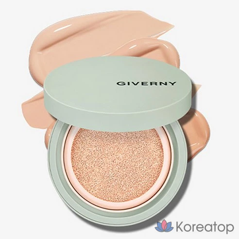 Матовый кушон с запаской бежевый Giverny close-fitting cover Оригинал 12 г + набор для заправки 12 г, светло-бежевый