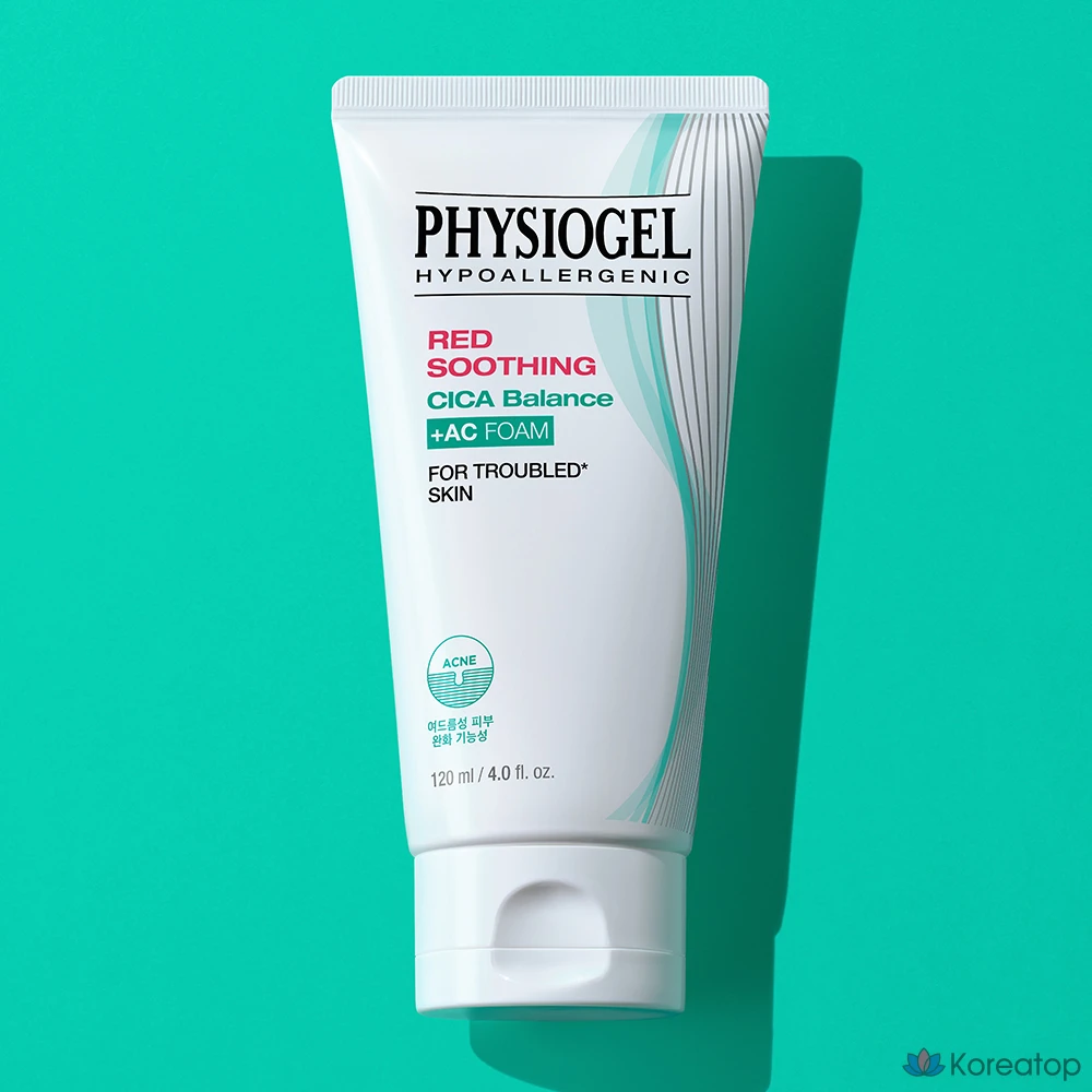 Очищающая пенка для лица PHYSIOGEL Red Soothing Cica Balance AC, 120 мл, 1 шт.