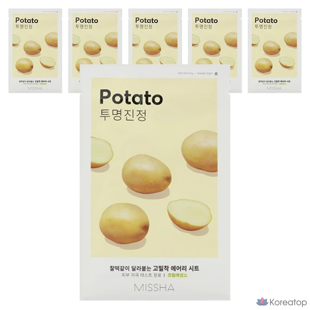 Тканевая маска для лица Missha Airy Fit Sheet Mask Potato, 6 шт.