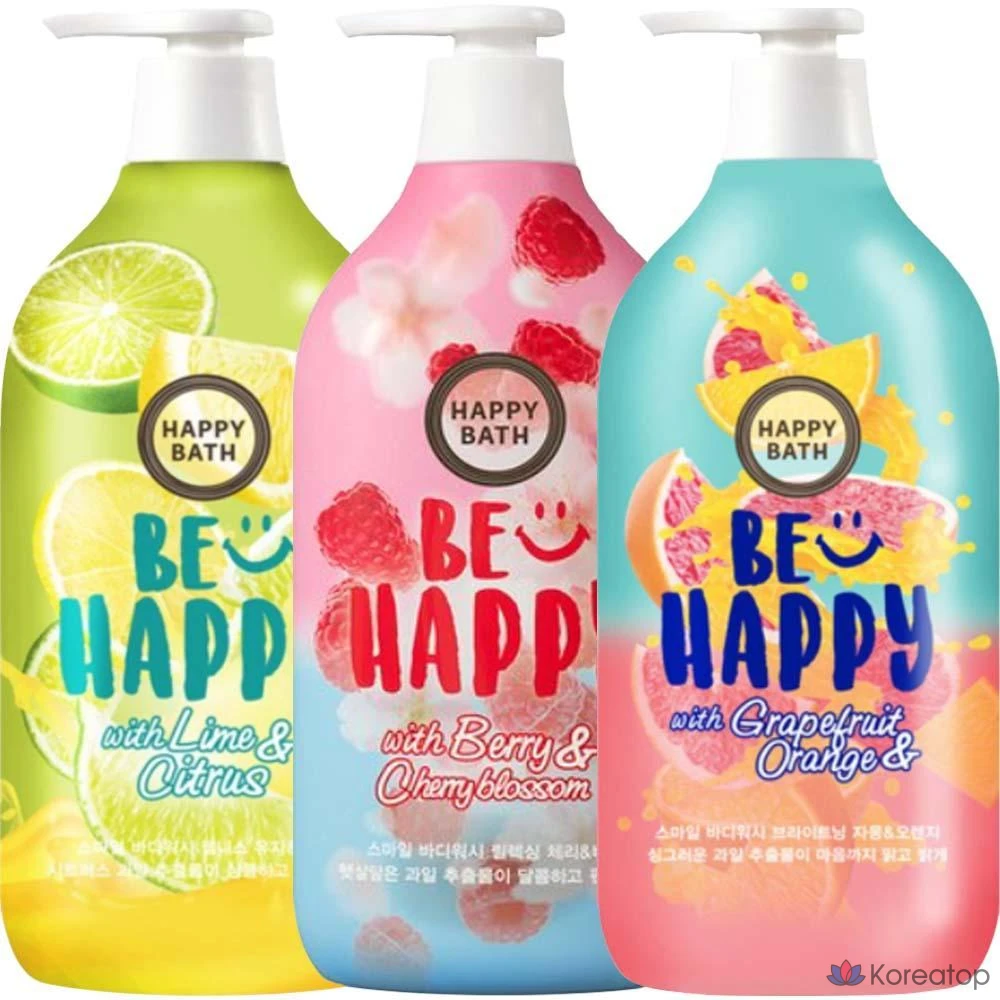 Гель для душа Happy Bath Smile Wellness с юдзу и лаймом, 900 мл, 1 шт., 900 г