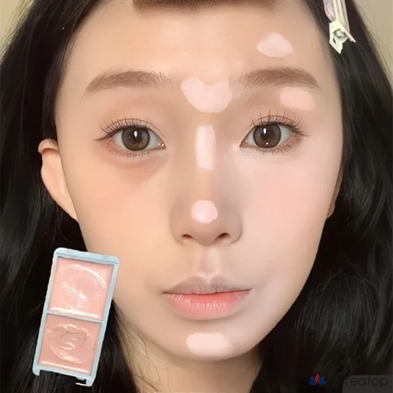 Хайлайтер-консилер, двухцветный консилер, лифтинг-палетка, хайлайтер для лица, хайлайтер-консилер, консилер для темных кругов под глазами, яркий хайлайтер, двухцветный, 1 шт.