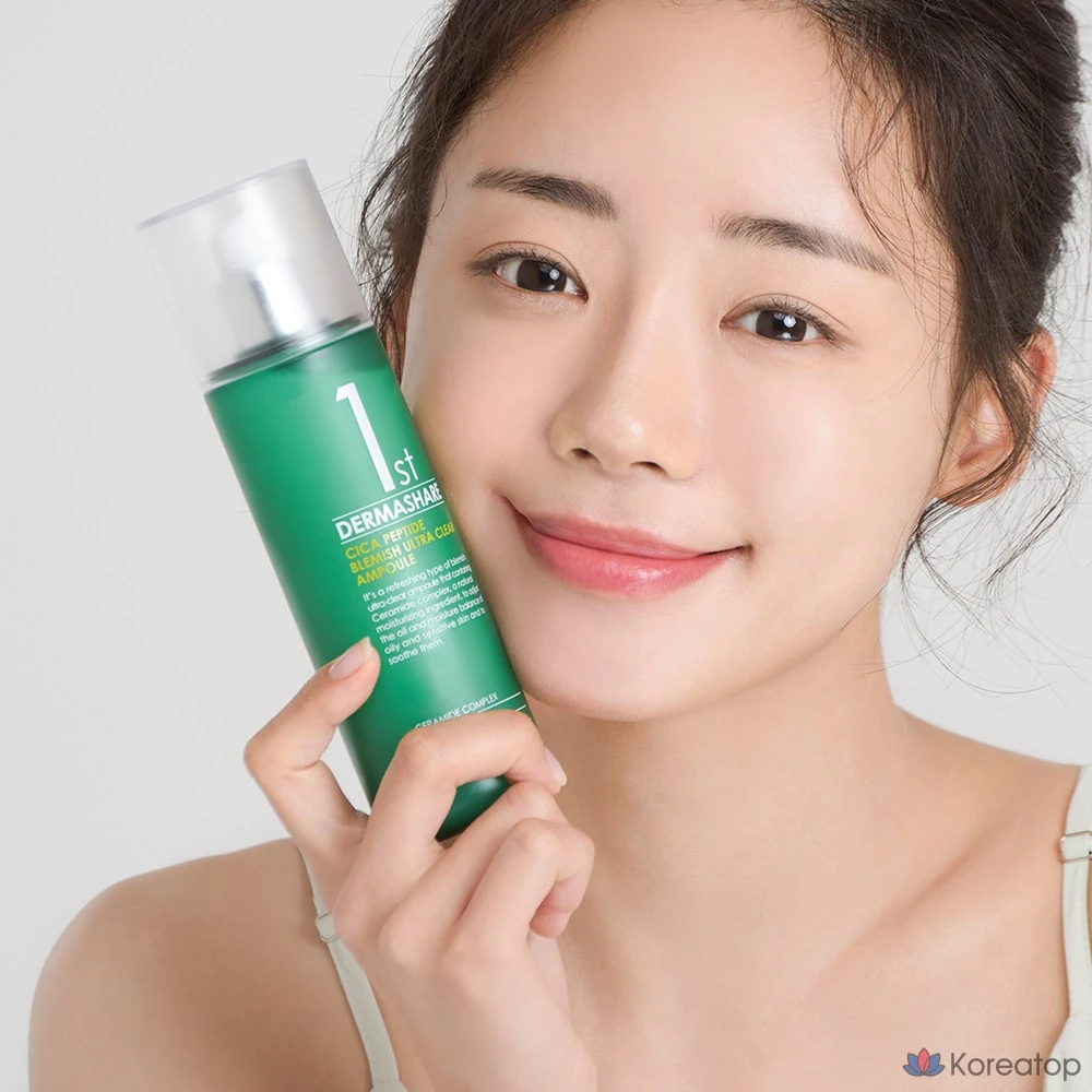 Набор Dermashare Skincare из 4 средств: уход за чувствительной проблемной кожей, успокаивающее увлажняющее средство от морщин, ампула от прыщей 200 мл + ампула для очищения пор 200 мл + крем-тоник 200 мл + успокаивающий крем 70 мл, 1 шт.