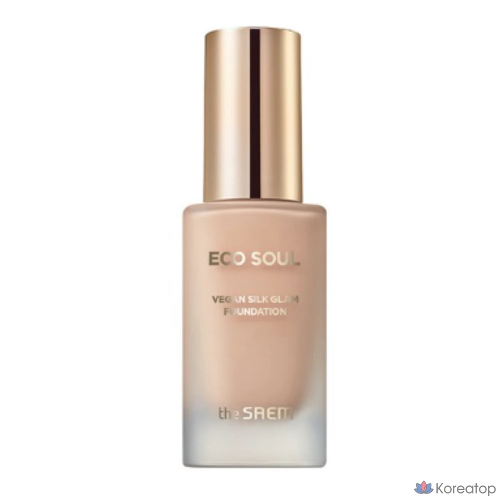 Тональный крем The Saem Eco Soul Vegan Silk Glam Foundation, 30 мл, 1 шт., оттенок 21 Light Beige