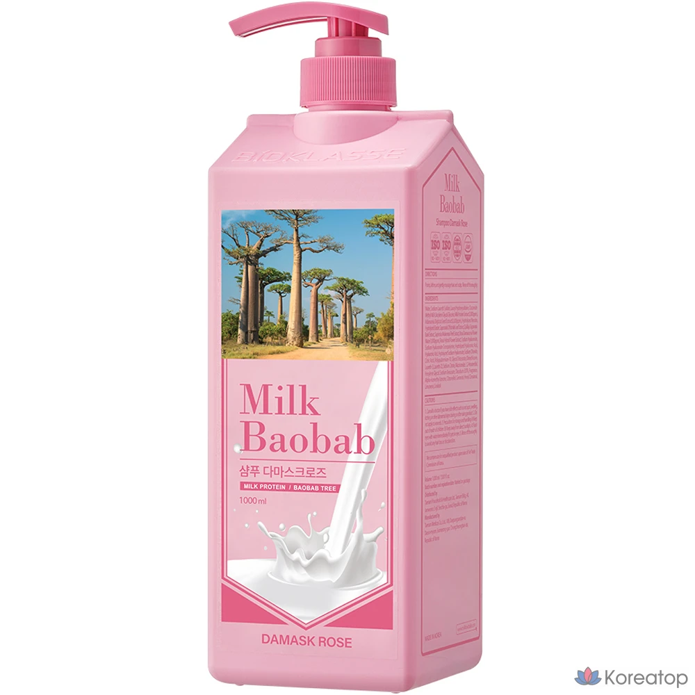 Шампунь Milk Baobab с ароматом дамасской розы, 1 л, 1 шт.