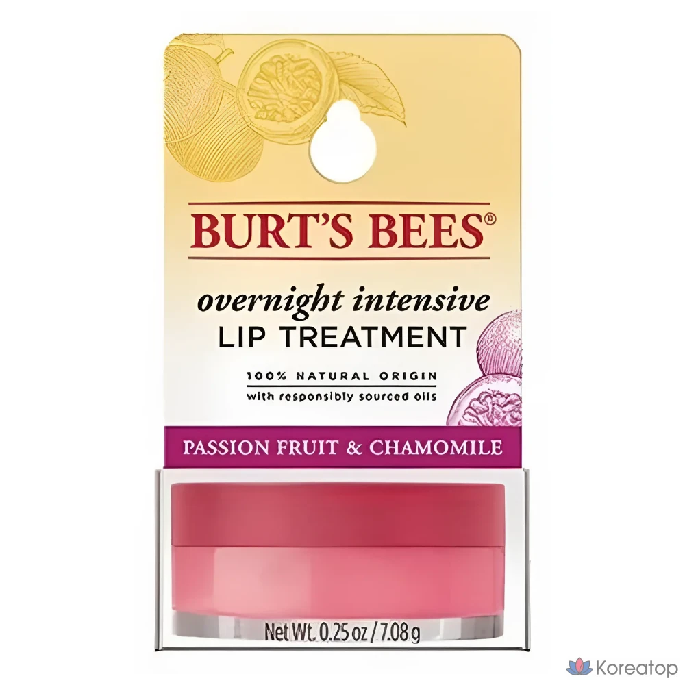 Бальзам для губ Burt's Bees Overnight Intensive Lip Treatment, оттенок Passion Fruit & Chamomile, 7.08 г, 1 шт.