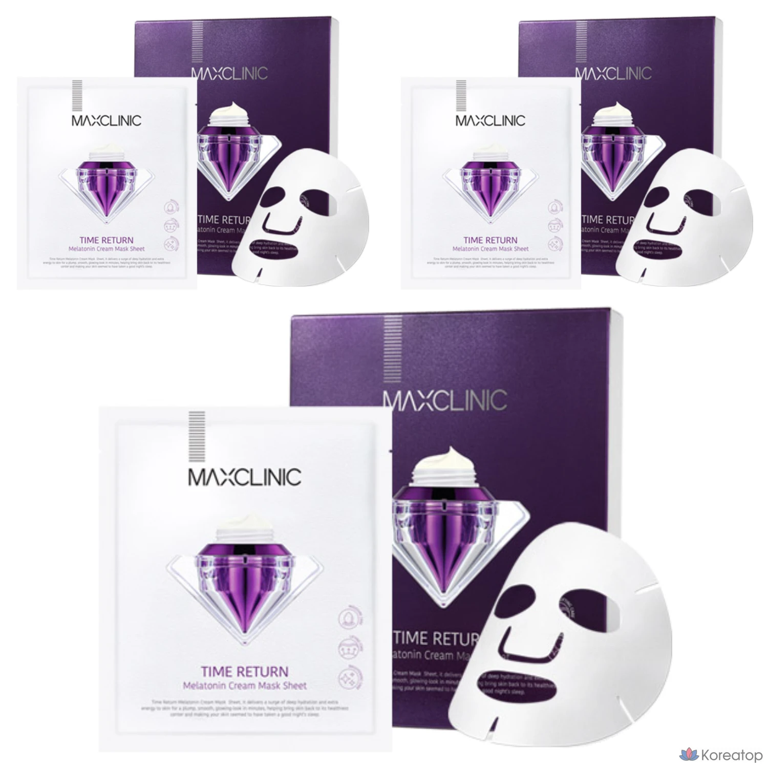 Тканевая маска для лица MAXCLINIC Time Return Melatonin Mask, 12 шт.