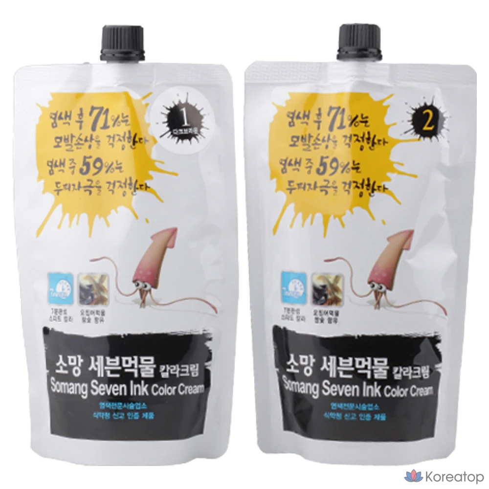 Чернила Somang Seven Speed Ink кремового цвета (чернила кальмара) 400 мл, черные, 1 шт.