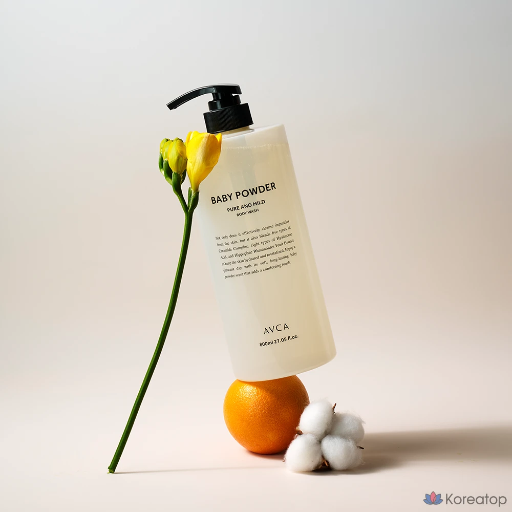 Парфюмированный гель для душа AVCA Pure &amp; Mild с детской присыпкой, 800 мл, 1 шт.