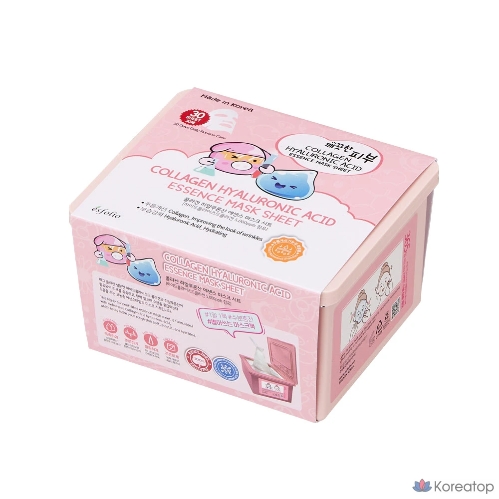 Тканевая маска для лица Esfolio Collagen Hyaluronic Acid Essence, 30 шт.