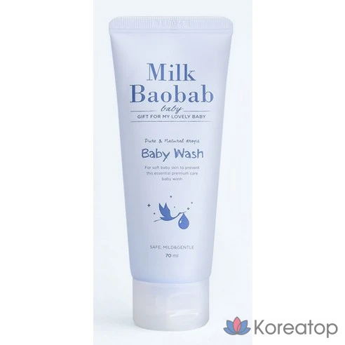 Детский набор для путешествий Milk Baobab Baby Travel Kit: средство для умывания 70 мл, лосьон 70 мл, успокаивающий гель-лосьон 70 мл