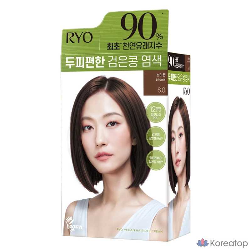 Краска для волос Ryeo Scalp-Friendly Black Bean Hair Dye 6.0 Brown, 120 г, 1 упаковка