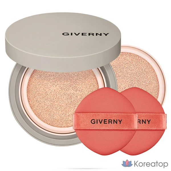 Тональный крем-кушон Giverny Close-Fit Matte Cushion Foundation, 12 г + сменный блок, 12 г, фарфор 17C, 1 шт.