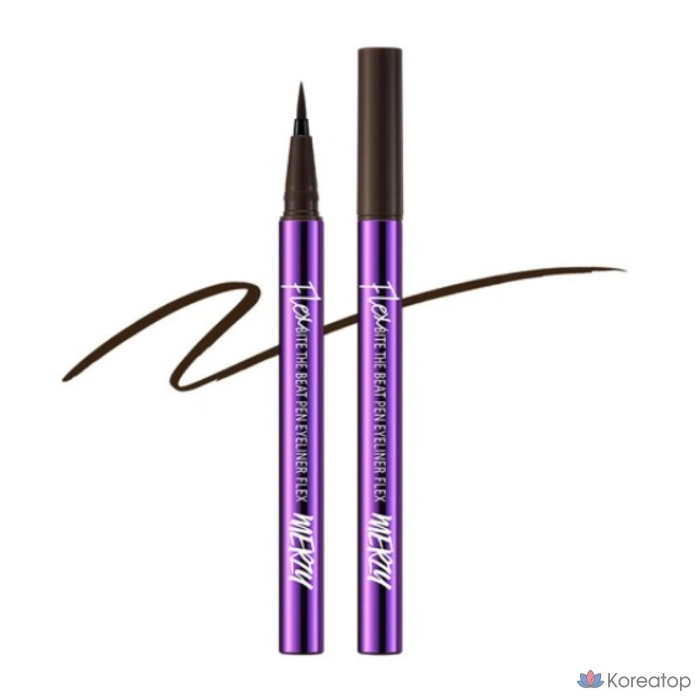 Подводка для глаз MERZY Bite The Beat Pen Eyeliner Flex 0.6g, 1 шт., цвет PF.2 Modern Brown
