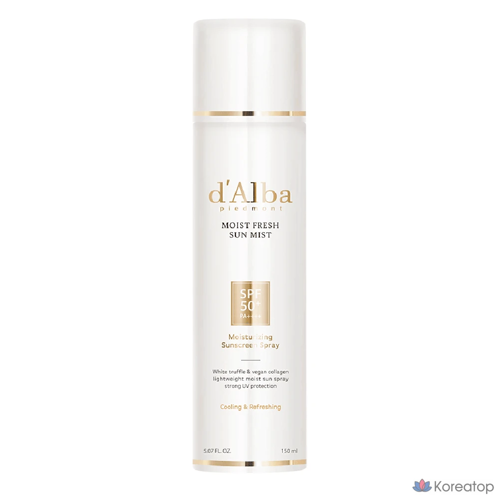 Увлажняющий солнцезащитный спрей D'alba Moist Fresh Sun Mist SPF50+ PA++++, 1 шт.
