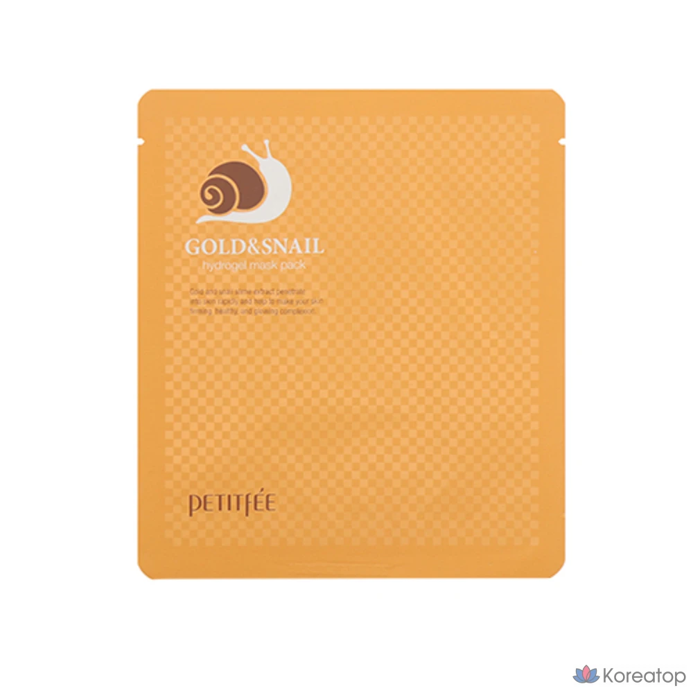 Гидрогелевые маски Petitfee Gold &amp; Snail, 30 г, 5 штук, 1 упаковка.