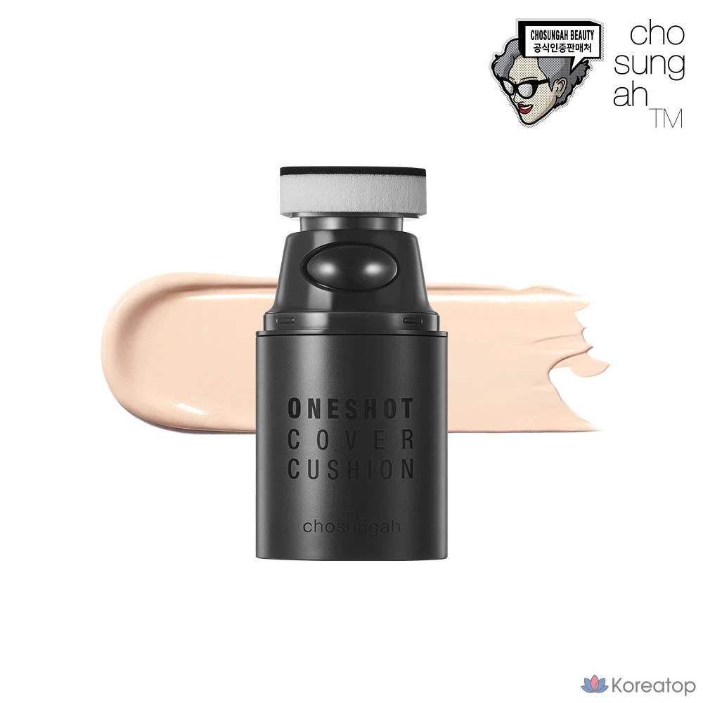 Сменный блок тонального крема CHOSUNGAH TM One Shot Cover Cushion Foundation SPF50+ PA++++, светло-бежевый, 30 мл, 1 шт.