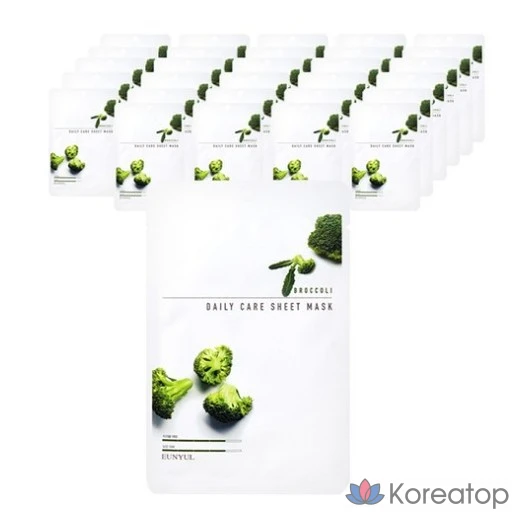 Тканевая маска для лица Eunyul Silver Broccoli Daily Care, 1 упаковка, 120 листов