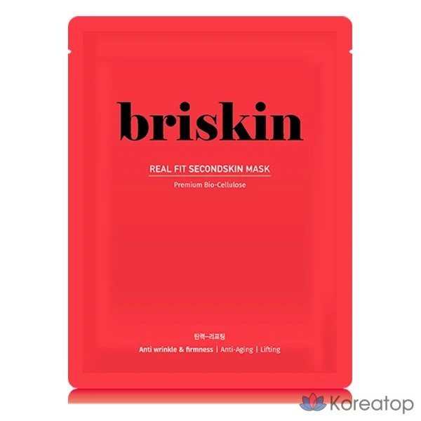 Тканевая маска для лица Briskin Real Fit Second Skin Mask (Elasticity Lifting), 1 шт.