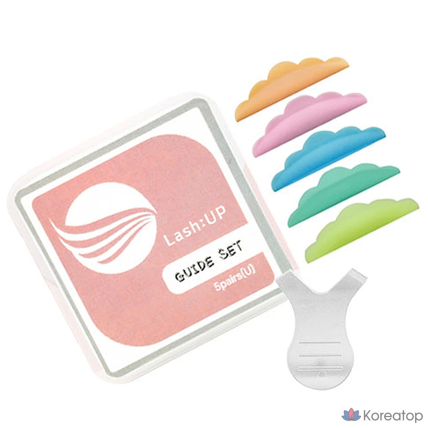 Набор для завивки ресниц Lash:Up: U-образные бигуди для создания эффекта короны, 5 пар + Y-образная щеточка, силиконовые бигуди для завивки ресниц, 1 шт.