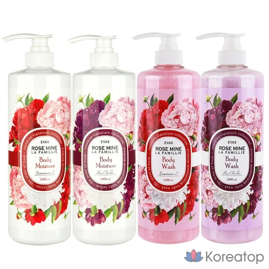 Увлажняющий гель для душа Rosemine La Famille 1000 мл / Rosemine 5 Botanic Floral, 1 шт., 1 л