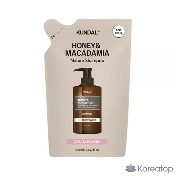 Сменный блок шампуня Kundal Nature, 400 мл, 1 упаковка.