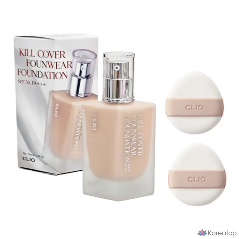 [Популярное ЛУЧШЕЕ] Тональный крем Kill Cover Pound wear foundation Thin fit (подарок-слойка 2ea), нижнее белье № 2, 1 штука