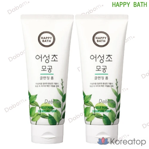 Dabom Market Happy Bath Ji Пенка для очищения пор комбинированной кожи, отшелушивания и очищения, Eoseongcho Пенка для очищения пор, 200 г x 2, 200 г, 1 шт.