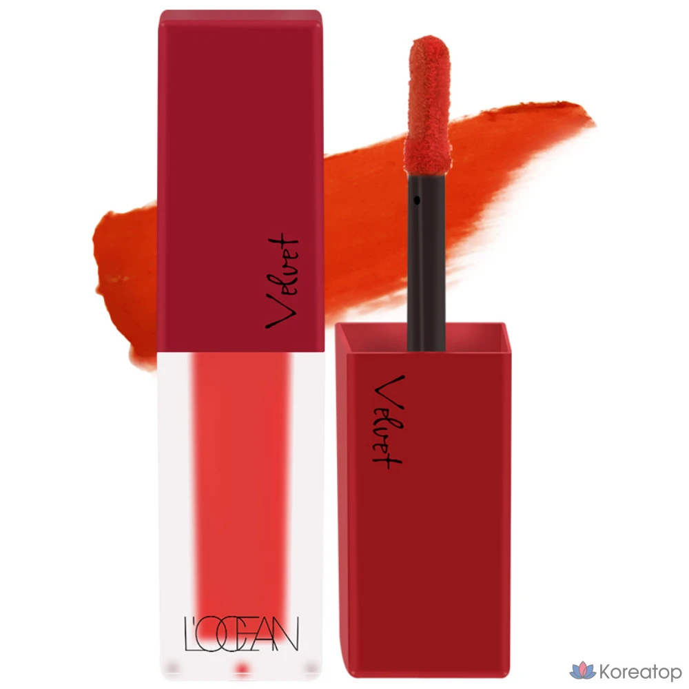 Помада-тинт L'OCEAN Velvet Lip Mousse Tint, C03 Алый оранжевый, 1 шт.