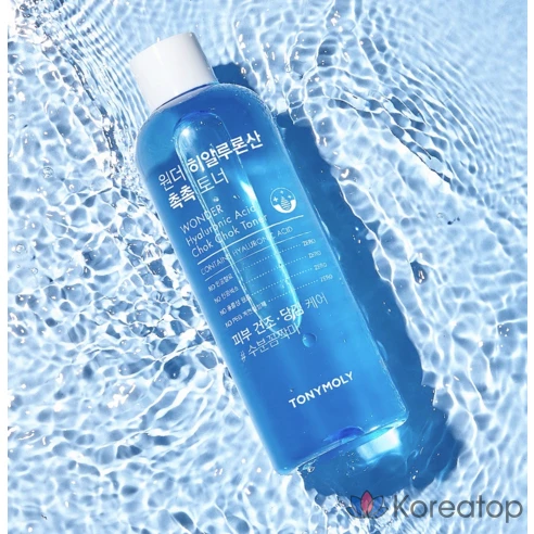 Увлажняющий тонер для лица с гиалуроновой кислотой Tony Moly Wonder Hyaluronic Acid Chok Chok Toner, 500 мл