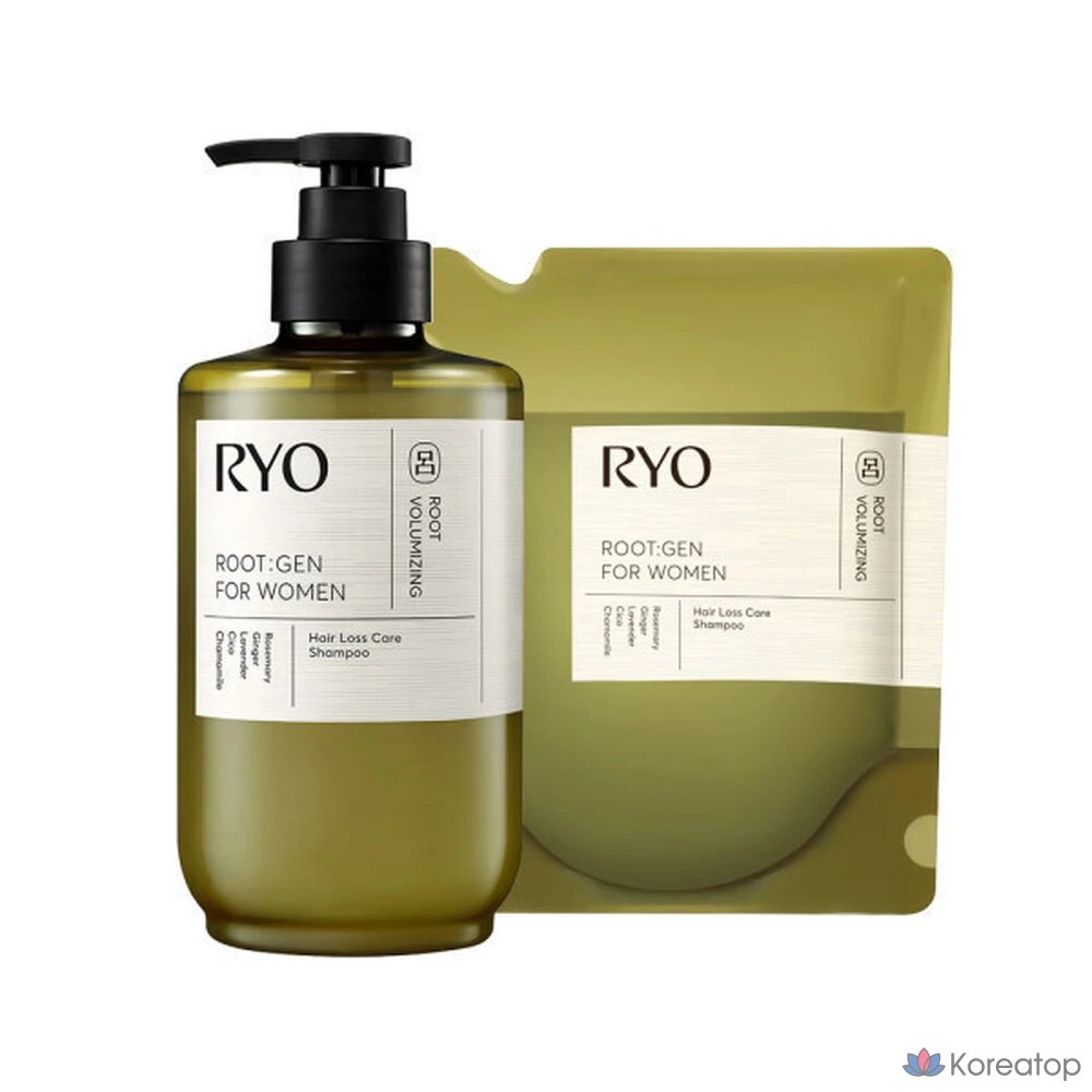 Сменный блок шампуня Ryo Rootzen для ухода за волосами при выпадении у женщин, 1 шт.