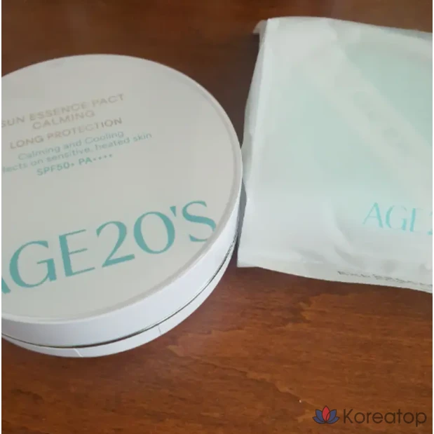 Солнцезащитный кушон AGE 20S Sun Essence Pact Calming (основной + рефил), 25 г, 1 шт., фото 2