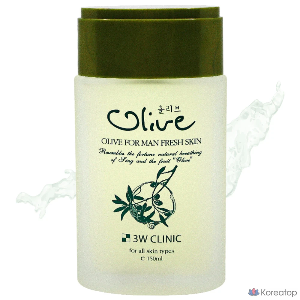 3W Clinic Olive for Men Fresh Skin, 1 шт., 150 мл
