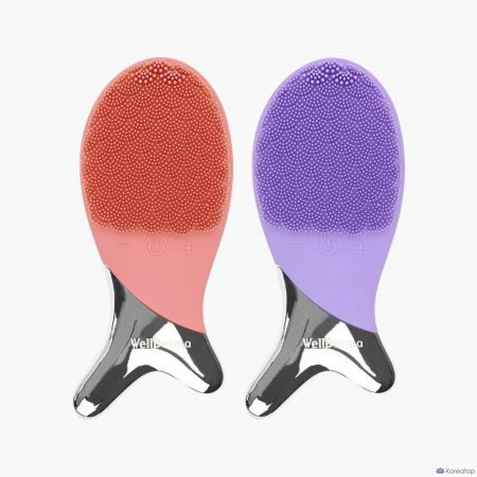 Силиконовый вибрационный очищающий прибор в форме рыбки и массажная подушечка для гуаша 2 в 1 (+коллагеновая пена 30 мл), 1 шт., лаванда