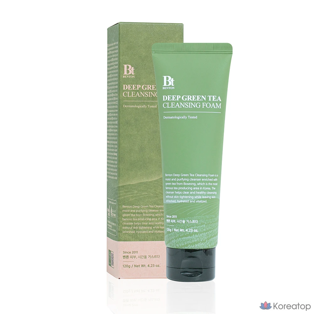 Очищающая пенка для лица Benton Deep Green Tea, 1 шт., 120 г