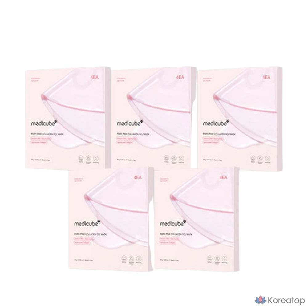 Гелевая маска Medicube PDRN Pink Collagen с быстро впитывающимся коллагеном, 4 листа (5 комплектов, 4 упаковки)