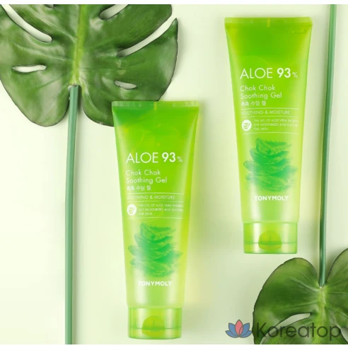 Tony Moly Алоэ гель для лица универсальный увлажняющий успокаивающий Корея Aloe 93% Chok Chok Soothing Gel, 250 мл