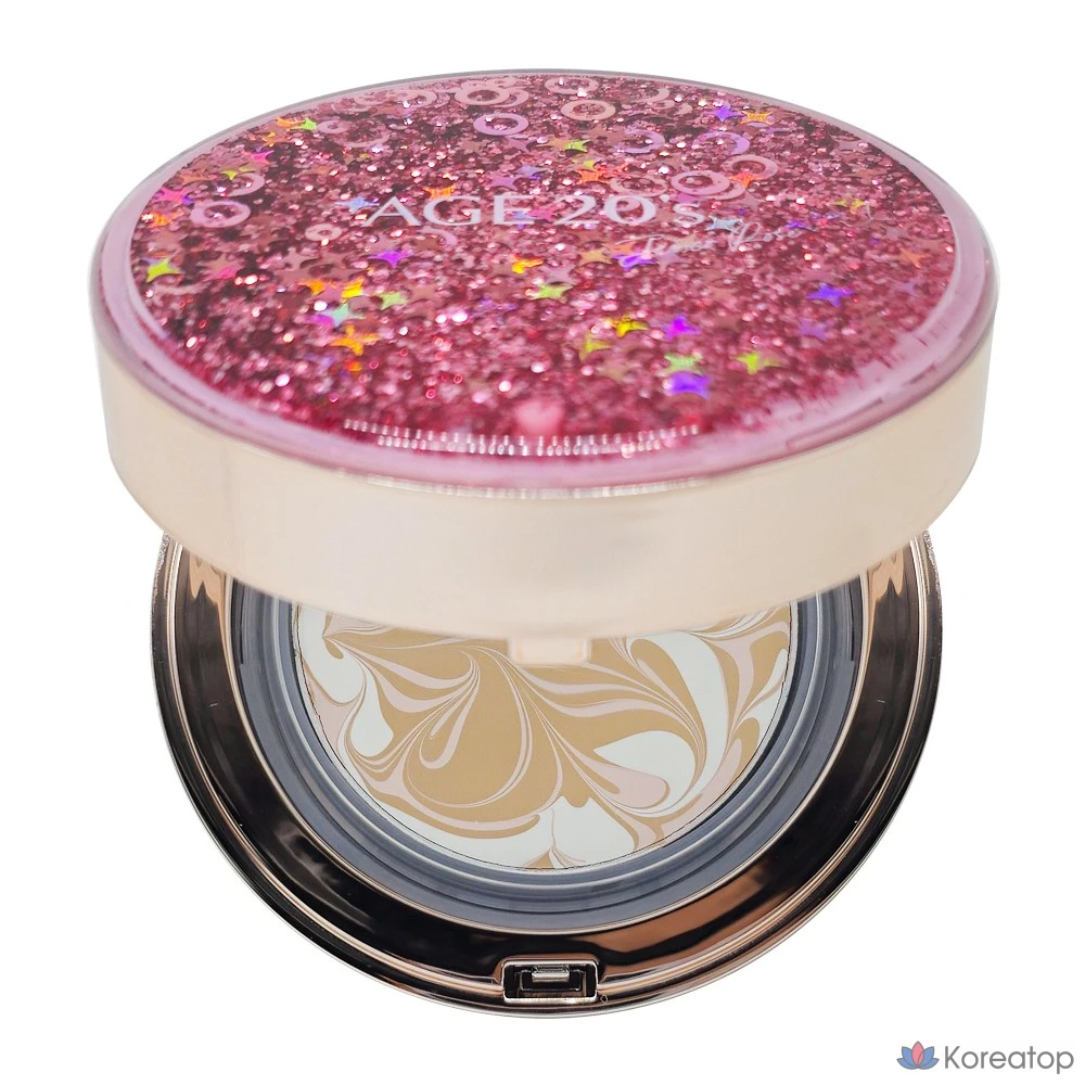 Jericho Rose Essence Cover Pact Shining Drops Edition, основной продукт 12,5 г, набор сменных блоков T21, 1 шт.