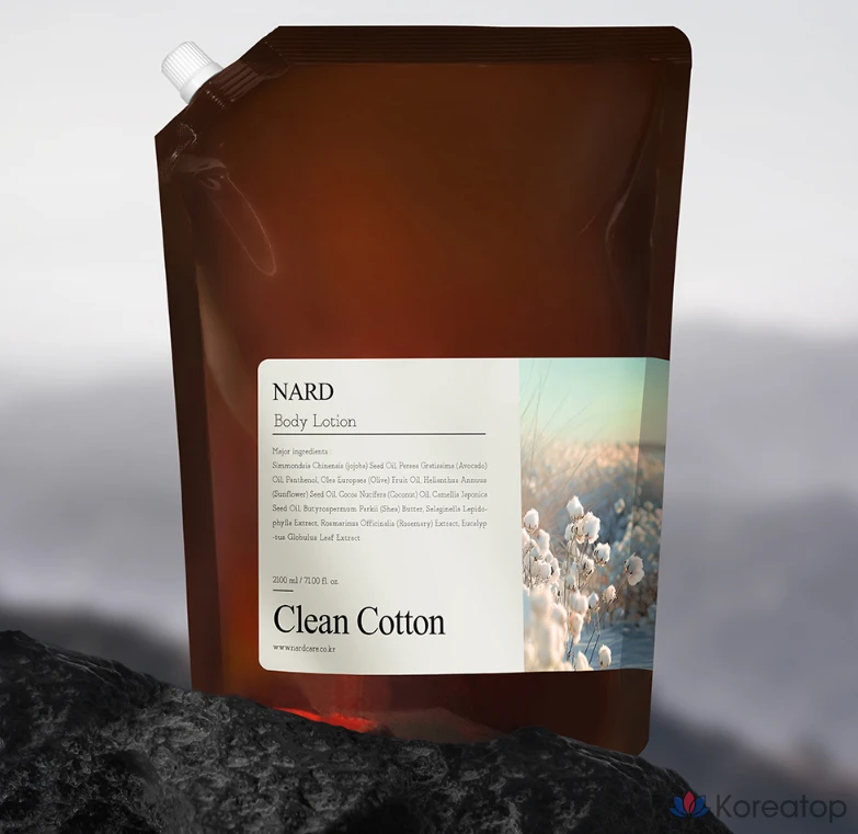 Парфюмированный лосьон для тела Bouquet Garni NARD Refresh с ароматом «Чистый хлопок», сменный блок, 2,1 л, 1 шт.