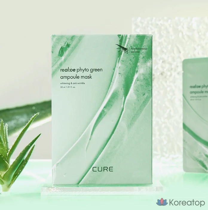Тканевая маска для лица KIM JEONG MOON Aloe La Sens Roe Cure Realoe Phyto Green Ampoule Mask, 50 шт., фото 2