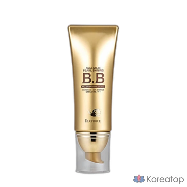 Deoproce Snail Galac Pearl Shining BB SPF50+ PA+++ № 21, 1 шт., 1 г