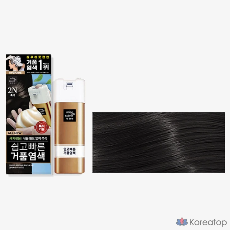 Краска для волос Mise en Scene Easy & Quick Bubble Hair Color, оттенок 2N Black, 1 шт., фото 2
