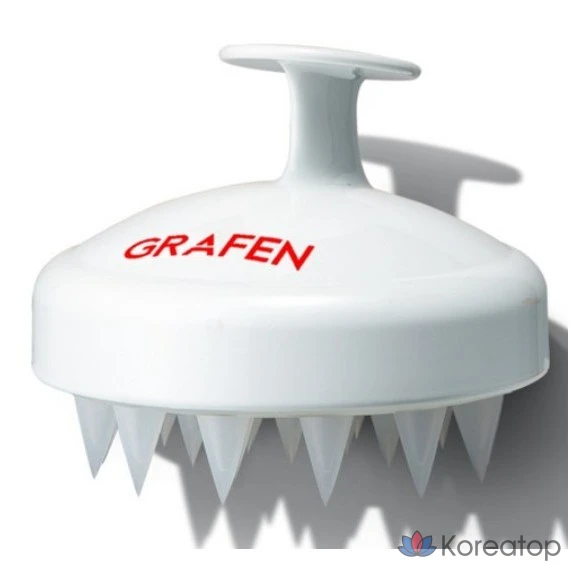 Массажная щетка для кожи головы с GRAFENовым краем, белая, 1 шт.