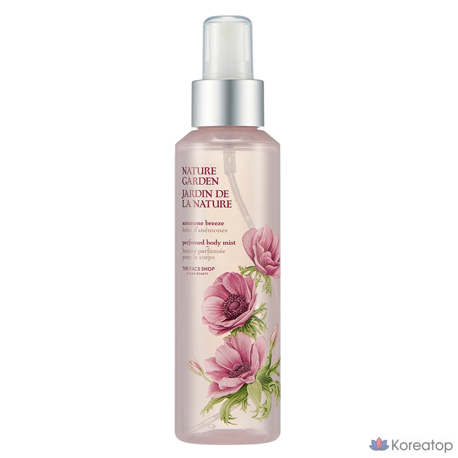 Парфюмированный спрей для тела The Face Shop Nature Garden Anemone Breeze с цветочным ароматом, 155 мл, 1 шт.