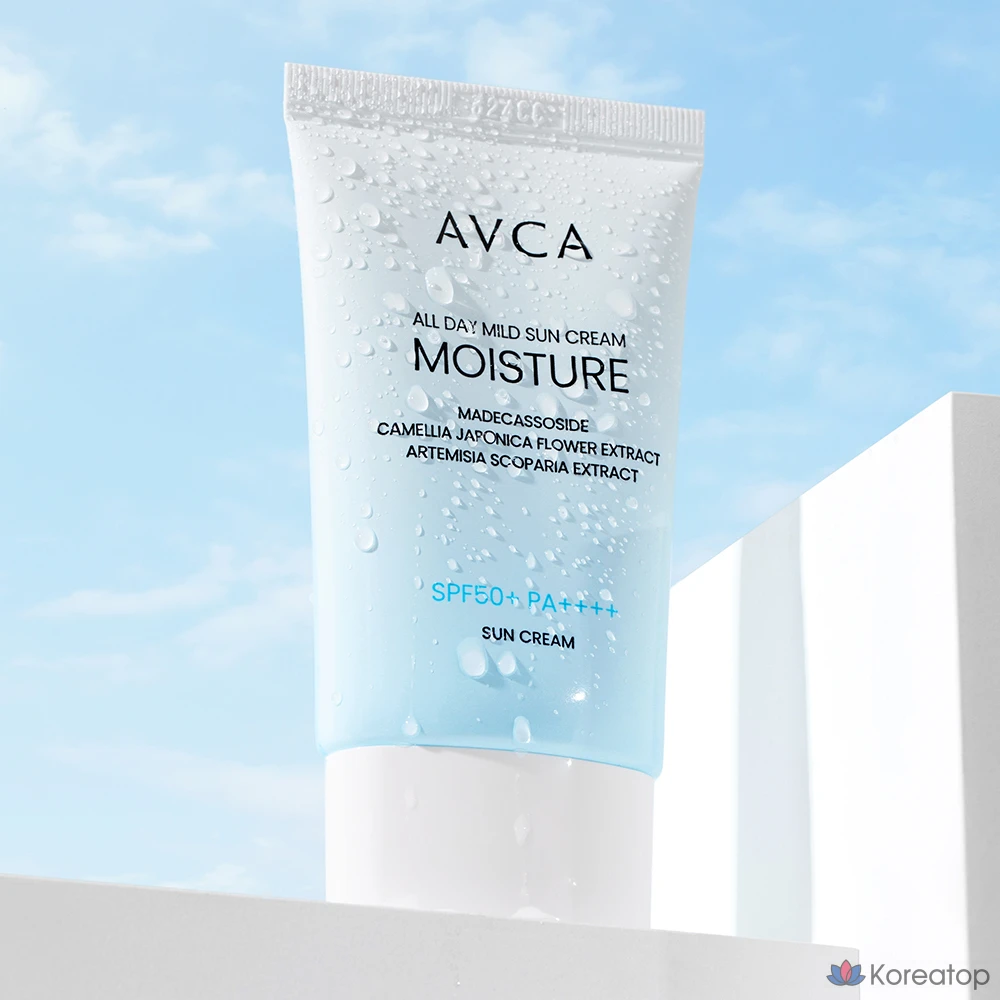 Солнцезащитный крем AVCA All Day Mild Moisture Sunscreen SPF50+ PA++++, 35 мл, 1 шт.