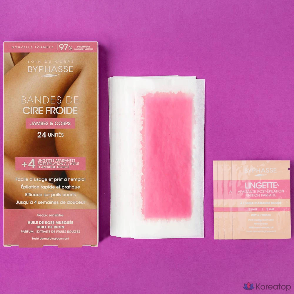 Набор для ухода Byphasse Cold Wax Strips for Arms &amp; Legs 24p + Finishing Tissue 4p Set, 1 шт.