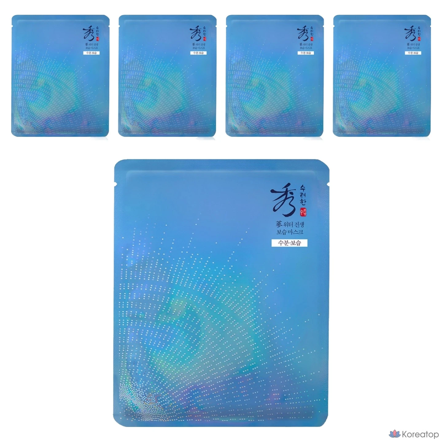 Увлажняющая маска для лица Sooryehan с водой и женьшенем, 1 упаковка, 5 штук.